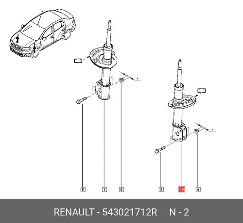 AMORTISSEUR AV 543021712R RENAULT