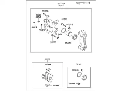 СУППОРТ ДИСКОВОГО ТОРМОЗА 582302E000 MOBIS