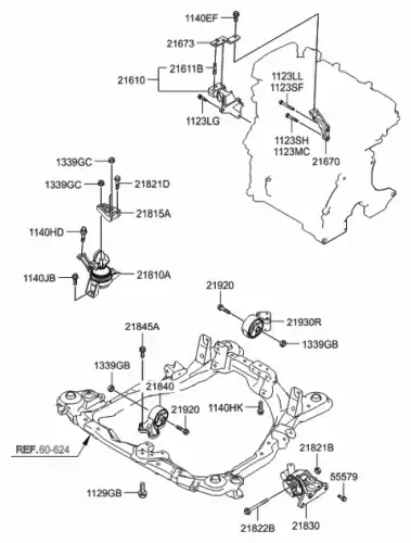  HYUNDAI/KIA КРОНШТЕЙН ОПОРЫ ДВИГАТЕЛЯ 2167023501 MOBIS