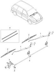 Мотор стеклоочистителя 0K53A6734Y HYUNDAI