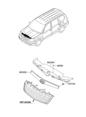 Накладка решетки радиатора 863612J000 HYUNDAI