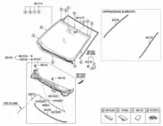 Молдинг лобового стекла 86131A5000 HYUNDAI