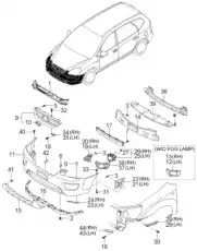 Кронштейн бампера правый 06- 865721D050 HYUNDAI