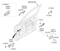 Ручка двери KIA 826502K020