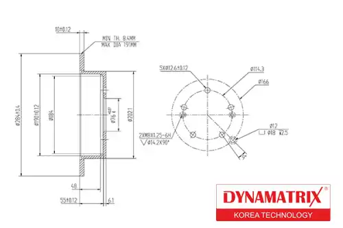 Тормозной диск DYNAMAX DBD1493 полный , задняя ось