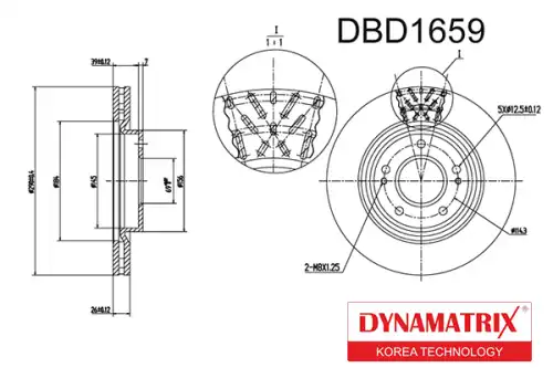 Тормозной диск DYNAMAX DBD1659 вентилируемый , передняя ось