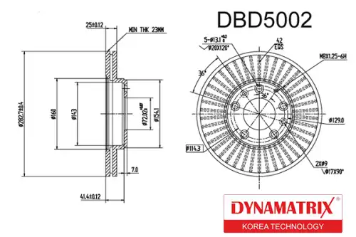 Тормозной диск DYNAMAX DBD5002