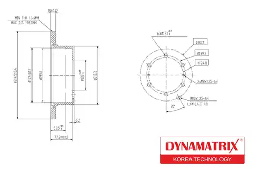 Тормозной диск DYNAMAX DBD715 полный , задняя ось
