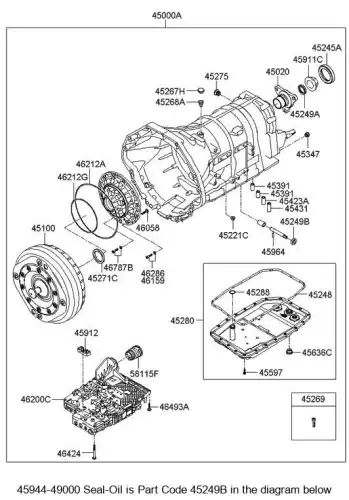 уплотнительное кольцо акпп 4594449000 HYUNDAI