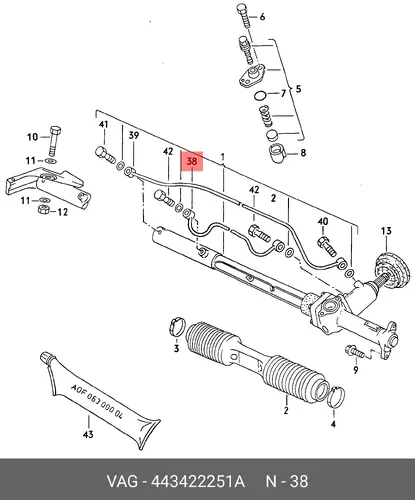 ROHRLEITUNG 443422251A VAG