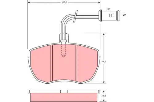 Тормозные колодки дисковые передняя ось TRW GDB759