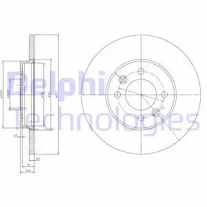 Тормозной диск DELPHI BG3147 полный , задняя ось
