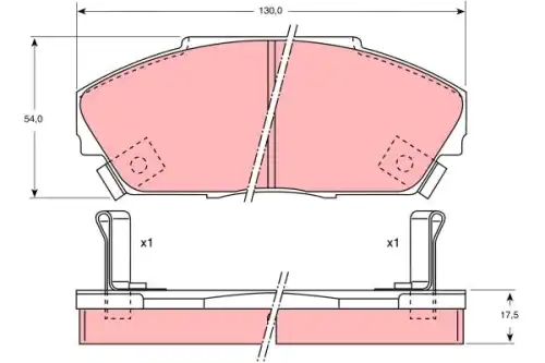 Тормозные колодки дисковые передняя ось TRW GDB733