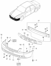 Усилитель бампера HYUNDAI / KIA 865303C200