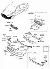 Решетка радиатора HYUNDAI / KIA 863601E011