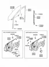 стеклоподъемник стекла двери 824012D010 HYUNDAI