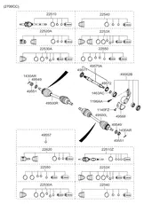 Привод колеса левого 495011F200 HYUNDAI