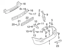 BRACKET (R) RR BUMP C23550321A MAZDA