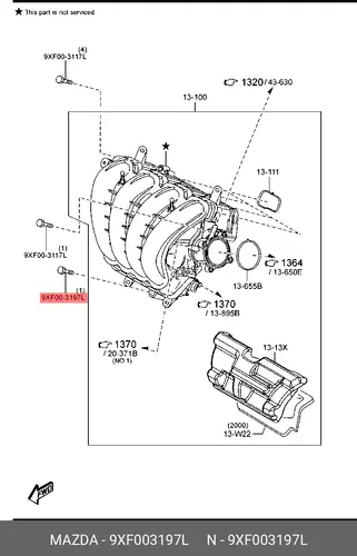 БОЛТ 9XF003197L MAZDA