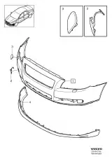 Накладка передн бампера S80 07- 39870135 VOLVO