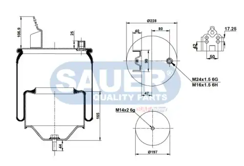 Пневморессора VOLVO S2297803300 SAUER