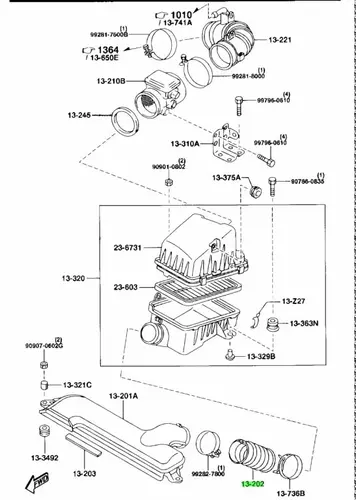  ВОЗДУХОПРОВОД FSJ213202A MAZDA