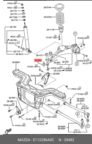 ПРОСТАВКА E112286A0C MAZDA