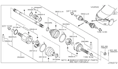  3975210E1A ШАЙБА ПРИВОДА NISSAN