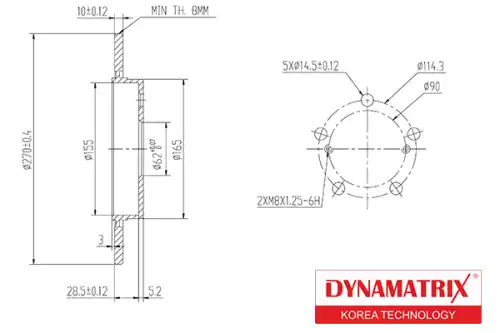 Тормозной диск DYNAMAX DBD1645 полный , задняя ось