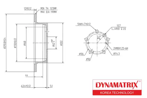 Тормозной диск DYNAMAX DBD1380 полный , задняя ось
