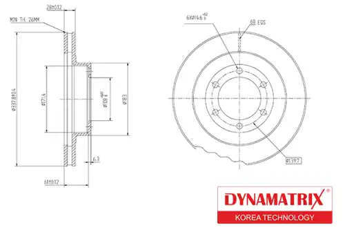 Тормозной диск DYNAMAX DBD1594 вентилируемый , передняя ось