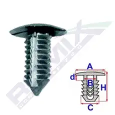 клипса!\ Peugeot 306 93-97 C10153 ROMIX