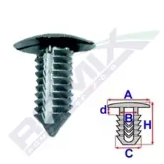 клипса!\ Peugeot 306 93-97 C10153 ROMIX