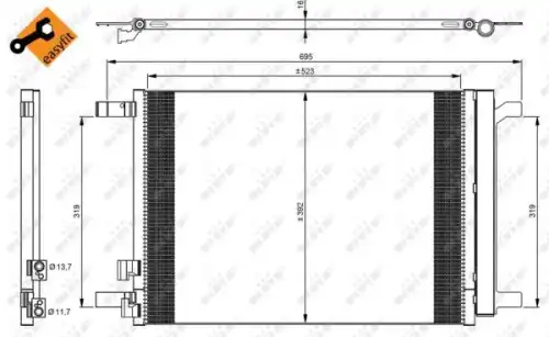 Радиатор кондиционера (конденсатор) NRF 35968