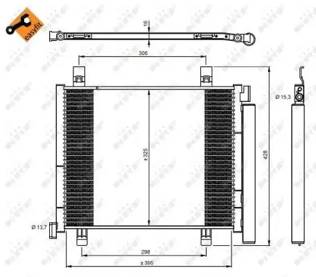 Радиатор кондиционера (конденсатор) NRF 350045