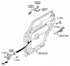 Ручка двери HYUNDAI / KIA 83661B8010