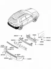 866102E030 НАКЛАДКА БАМПЕРА ЗАДНЕГО HYUNDAI