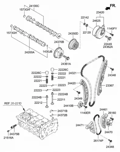 Распредвал HYUNDAI / KIA 241002E010