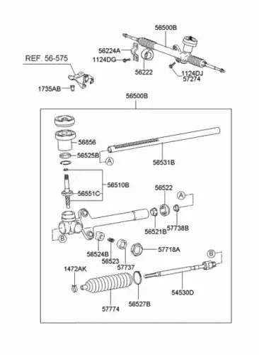 реечный рулевой механизм 5651025011 HYUNDAI