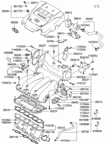 КОЛЛЕКТОР ВПУСКНОЙ 2921037280 HYUNDAI