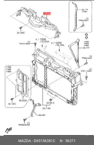  ОБЛИЦОВКА ПЕРЕДКА D65156381C MAZDA
