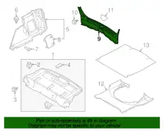 TRIM,TRUNK END BHN16889XA MAZDA