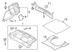 TRIM,TRUNK END BHN16889XA MAZDA