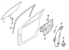 GLASS(L),DOOR-FRT BJS759510 MAZDA