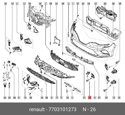 Болт М6 7703101273 RENAULT