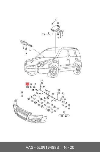 Кронштейн бампера 5L0919488B VAG