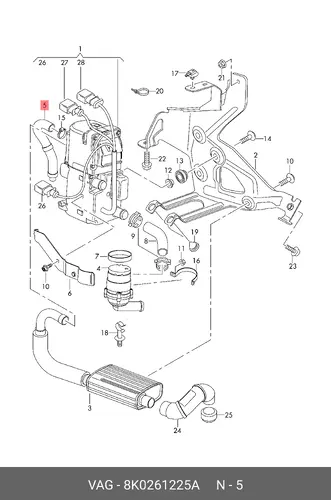(8 ГР.), (AUDI), ПЕРЕДНИЙ ГЛУШИТЕЛЬ 8K0261225A VAG