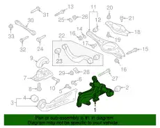 КУЛАК ЗАДНЕЙ ПОДВЕСКИ ЛЕВЫЙ 5Q0505435F VAG
