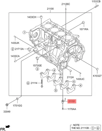 211512F300 Масляная форсунка двигателя MOBIS