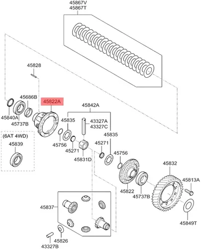 корпус диффиренциала АКПП \ Hyundai Sonata 458223B450 MOBIS